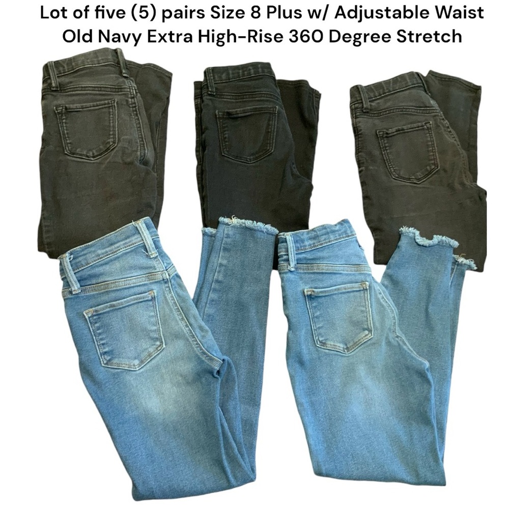 Five (5) Pairs Old Navy Stretch Extra High-Rise Rockstar Jeggings (Size 8 Plus)